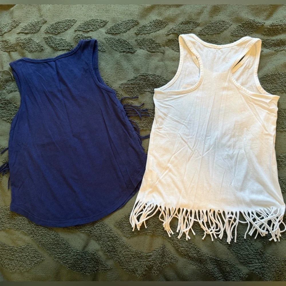 Two Tank Tops Fringe Size 7-8 Girls